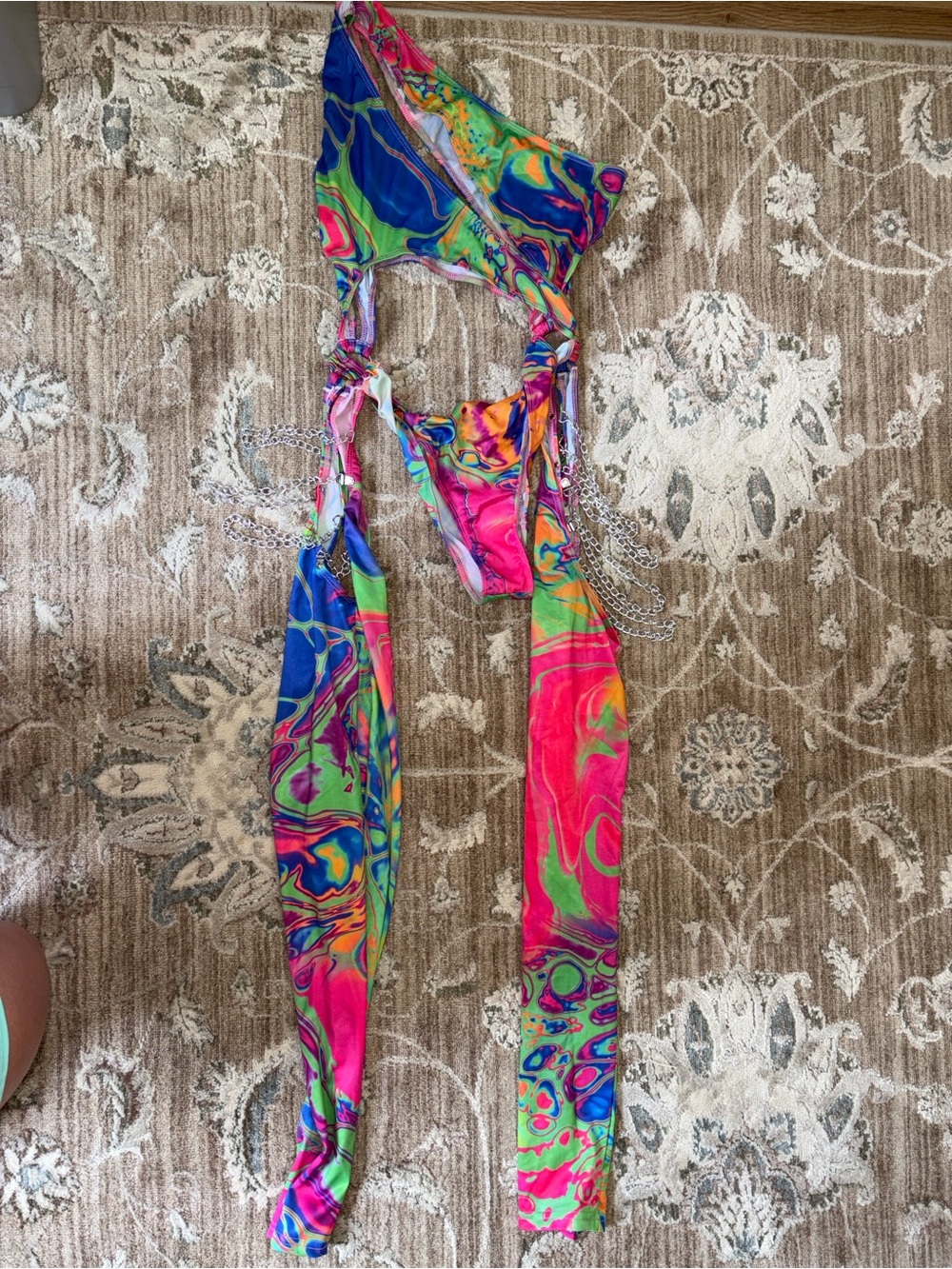 Princess Polly Neon Tie-Dye Cutout Jumpsuit - Green, Pink, Purple